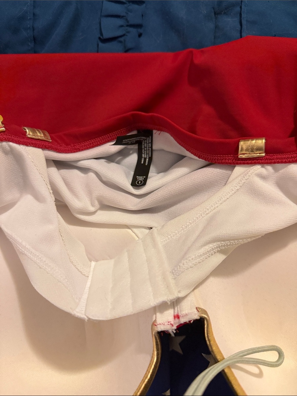 torrid Red, Gold & Blue Star Skirted Swimdress - Picture 9 of 13